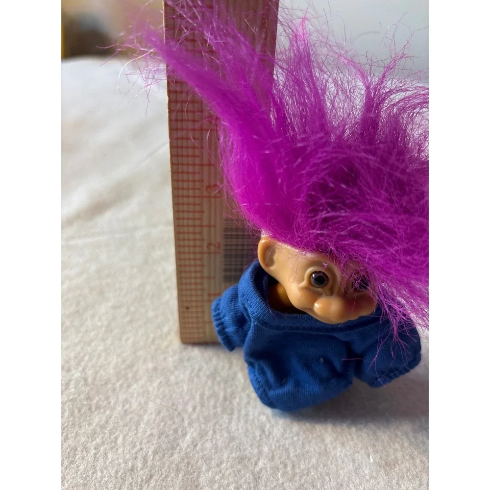 Russ Troll Doll‎ Purple Hair Blue Shirt Vintage Collectible Toy